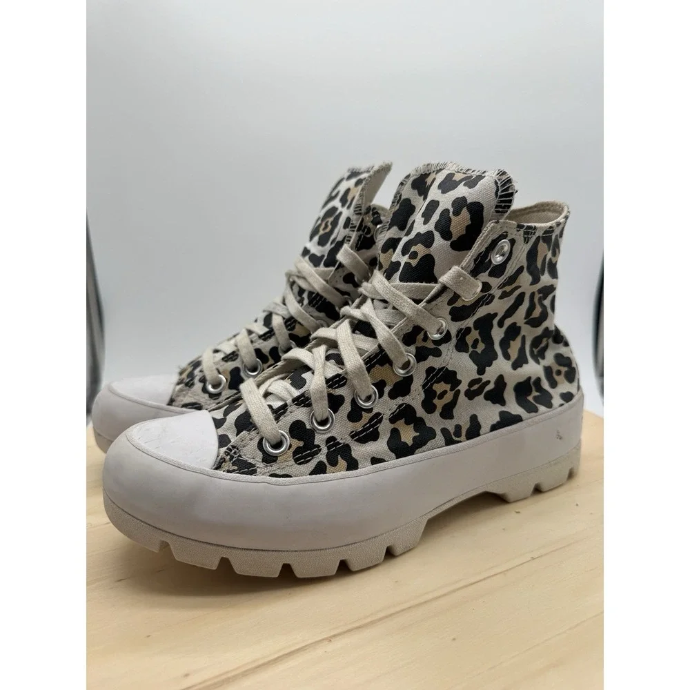 Converse Chuck Taylor All Star Lugged Leopard High Top Platform Sneakers 6.5 Y2K